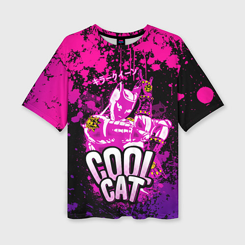 Женская футболка оверсайз Jo Jo - Королева убийца cool cat / 3D-принт – фото 1