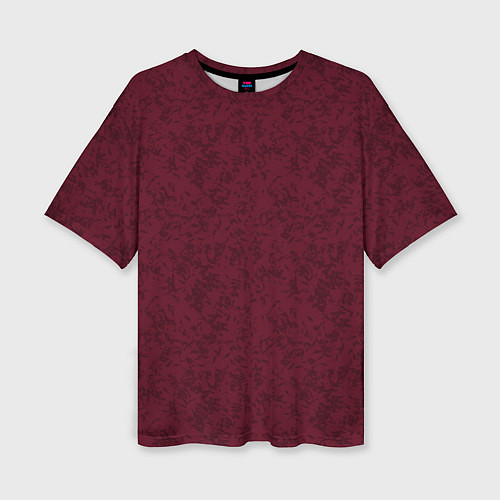 Женская футболка оверсайз Текстура тёмно-красный / 3D-принт – фото 1