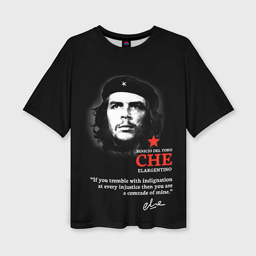 Женская футболка оверсайз Che Guevara автограф / 3D-принт – фото 1