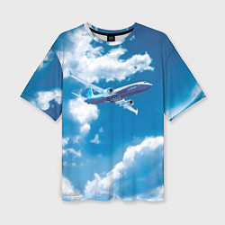 Женская футболка оверсайз Боинг 737 max 9