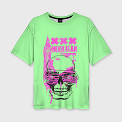 Женская футболка оверсайз Hooligan - skull