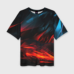 Футболка оверсайз женская Red black abstract, цвет: 3D-принт