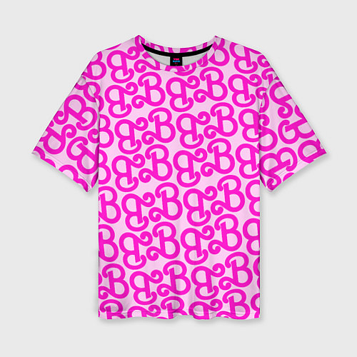 Женская футболка оверсайз Логотип Барби - буква B / 3D-принт – фото 1