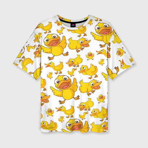Женская футболка оверсайз Yellow ducklings / 3D-принт – фото 1