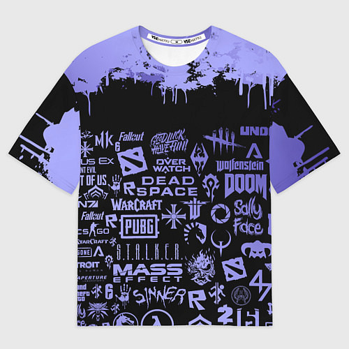 Женская футболка оверсайз Games pattern / 3D-принт – фото 1
