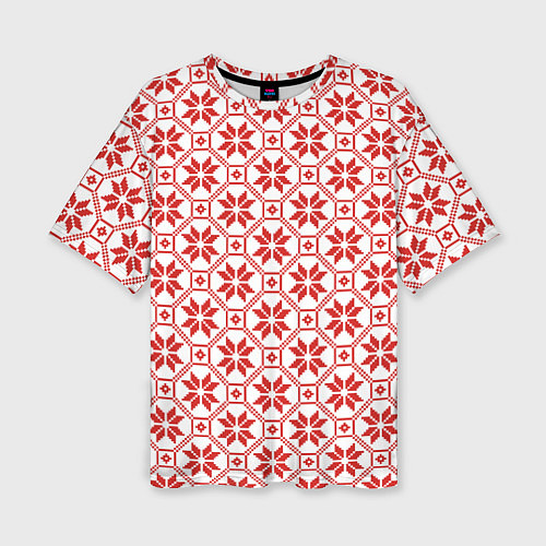 Женская футболка оверсайз Алатырь - славянский символ / 3D-принт – фото 1