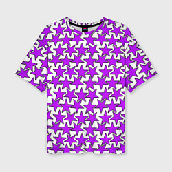 Женская футболка оверсайз Ретро звёзды фиолетовые