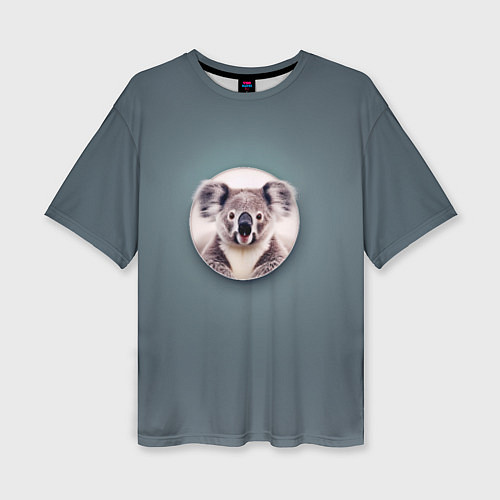 Женская футболка оверсайз Забавная коала / 3D-принт – фото 1