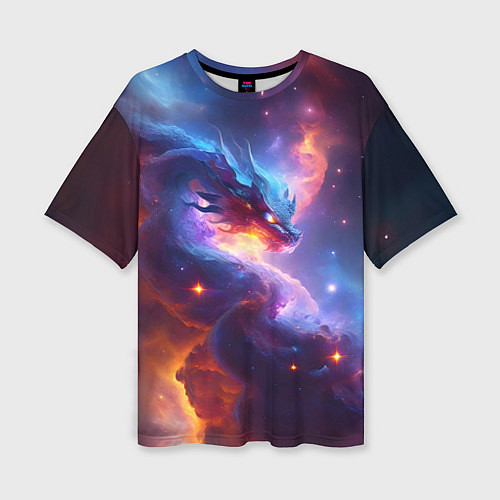 Женская футболка оверсайз Туманность дракона / 3D-принт – фото 1