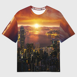 Футболка оверсайз женская Китай - Гон конг, цвет: 3D-принт