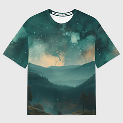 Футболка оверсайз женская Космическая ночь в горах, цвет: 3D-принт