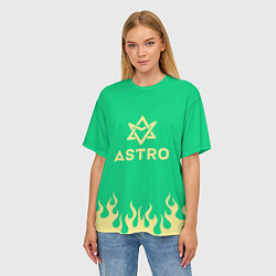 Футболка оверсайз женская Astro fire, цвет: 3D-принт — фото 2