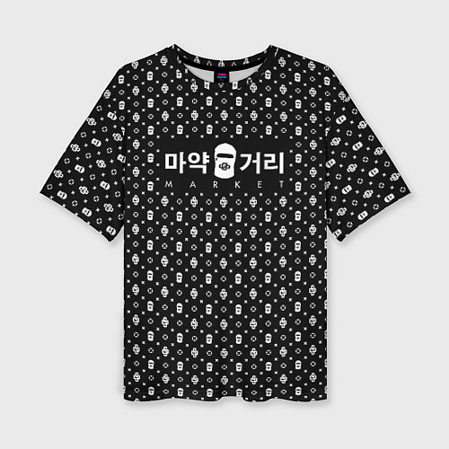 Женская футболка оверсайз Dope street market Korea / 3D-принт – фото 1