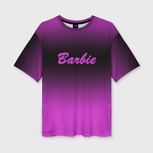 Женская футболка оверсайз Барби градиент / 3D-принт – фото 1