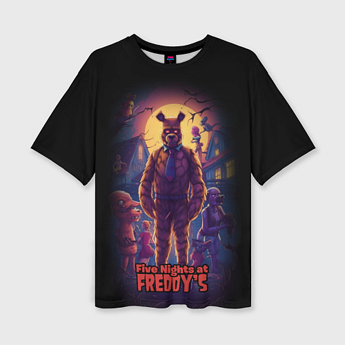 Женская футболка оверсайз Five Nights at Freddys horror / 3D-принт – фото 1