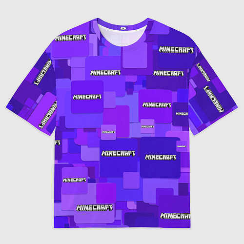 Женская футболка оверсайз Minecraft pattern logo / 3D-принт – фото 1