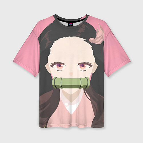 Женская футболка оверсайз Клинок рассекающий демонов Нэдзуко / 3D-принт – фото 1