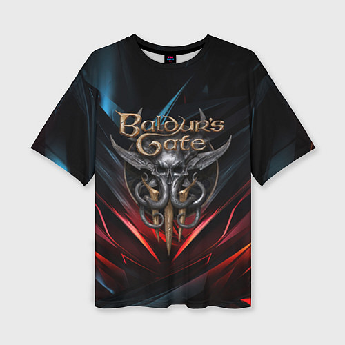 Женская футболка оверсайз Baldurs Gate 3 dark logo / 3D-принт – фото 1