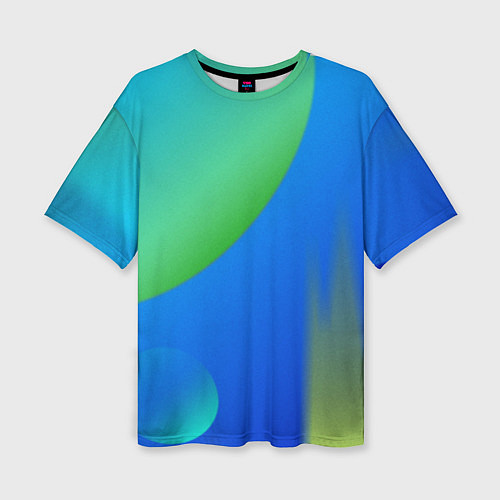 Женская футболка оверсайз Яркий синий круг / 3D-принт – фото 1