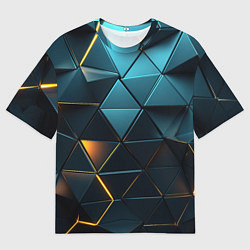 Футболка оверсайз женская Объемные частицы с подсветкой, цвет: 3D-принт