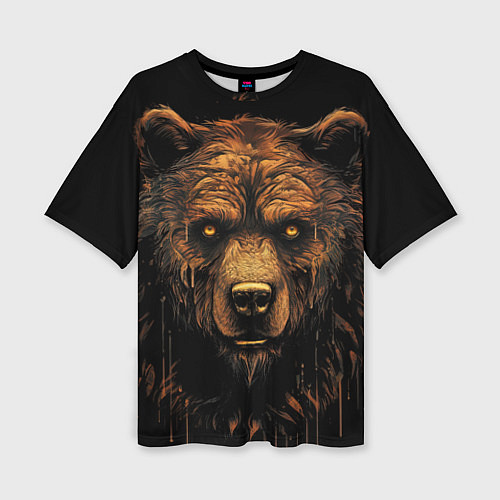 Женская футболка оверсайз Медведь иллюстрация / 3D-принт – фото 1