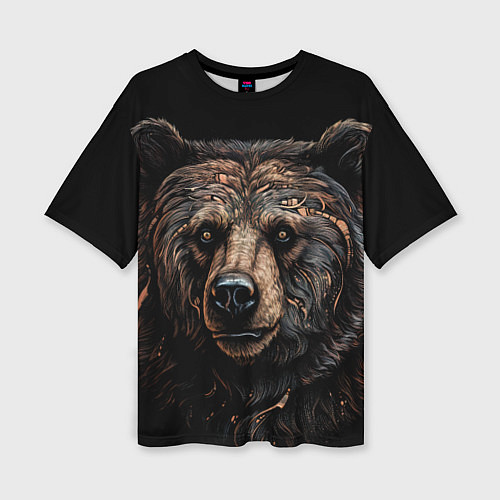 Женская футболка оверсайз Медведь крупный / 3D-принт – фото 1