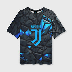 Женская футболка оверсайз Blue logo Juventus