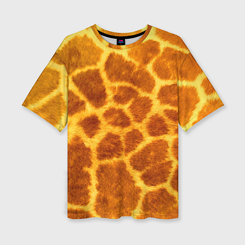 Женская футболка оверсайз Шкура жирафа - текстура / 3D-принт – фото 1