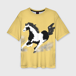 Женская футболка оверсайз Пегий конь