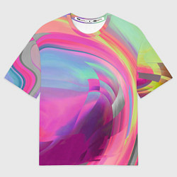 Футболка оверсайз женская Неоновая геометрическая абстракция, цвет: 3D-принт