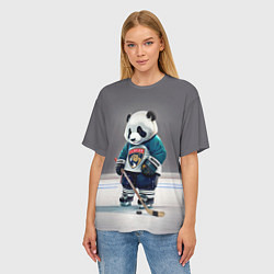 Футболка оверсайз женская Panda striker of the Florida Panthers, цвет: 3D-принт — фото 2