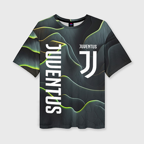 Женская футболка оверсайз Juventus dark green logo / 3D-принт – фото 1