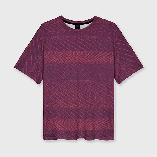 Женская футболка оверсайз Полосатый бордовый / 3D-принт – фото 1