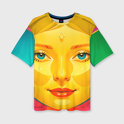 Женская футболка оверсайз Девушка желтоликая / 3D-принт – фото 1