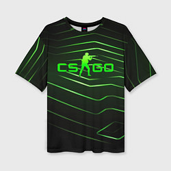 Женская футболка оверсайз CS GO dark green