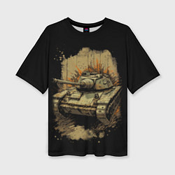 Женская футболка оверсайз Т54 русский танк