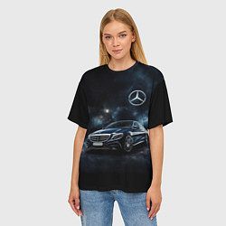 Футболка оверсайз женская Mercedes Benz galaxy, цвет: 3D-принт — фото 2