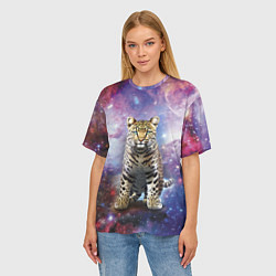 Футболка оверсайз женская Space leopard, цвет: 3D-принт — фото 2