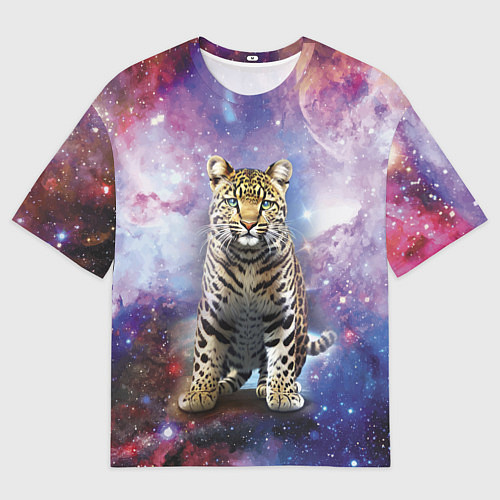 Женская футболка оверсайз Space leopard / 3D-принт – фото 1