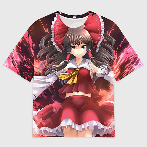 Женская футболка оверсайз Touhou Project Рейму / 3D-принт – фото 1
