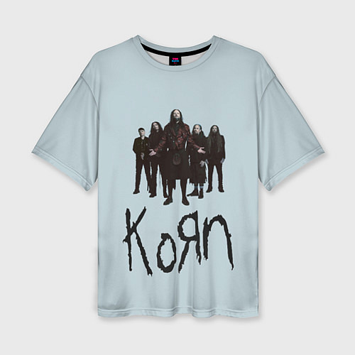 Женская футболка оверсайз Korn band / 3D-принт – фото 1