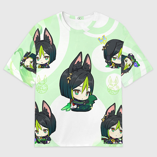 Женская футболка оверсайз Chibi Tighnari Genshin Impact / 3D-принт – фото 1