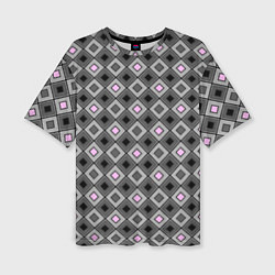 Женская футболка оверсайз Серо - розовый геометрический узор