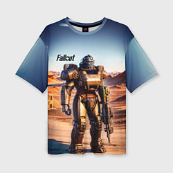 Женская футболка оверсайз Robot Fallout