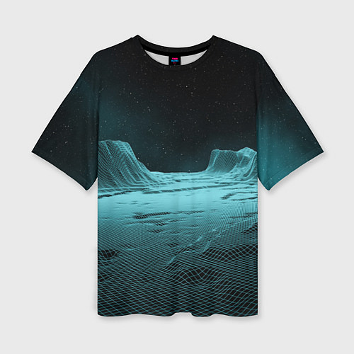 Женская футболка оверсайз Space landscape - vaporwave / 3D-принт – фото 1