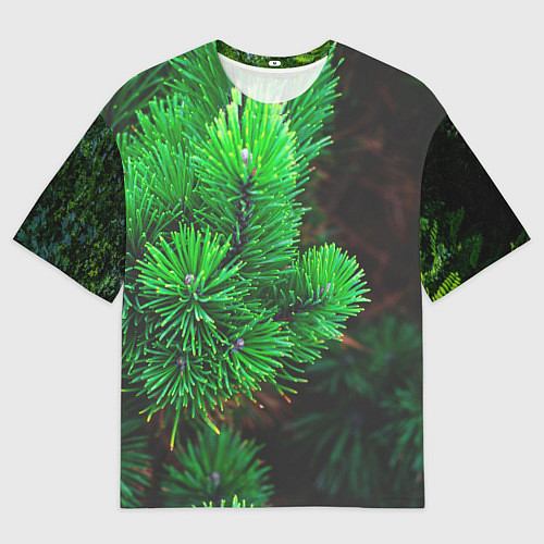 Женская футболка оверсайз Зелёный лес России / 3D-принт – фото 1