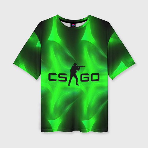 Женская футболка оверсайз CSGO green logo / 3D-принт – фото 1