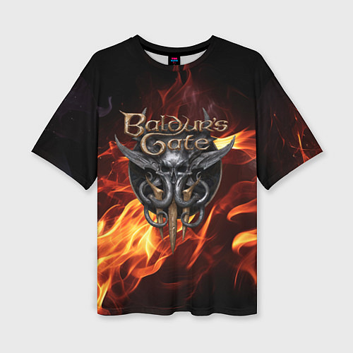 Женская футболка оверсайз Baldurs Gate 3 fire / 3D-принт – фото 1