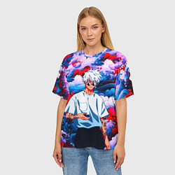 Футболка оверсайз женская Красавец Сатору Годжо - Магическая битва, цвет: 3D-принт — фото 2