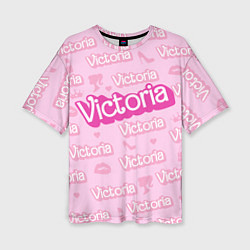 Футболка оверсайз женская Виктория - паттерн Барби розовый, цвет: 3D-принт